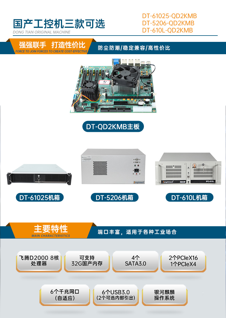 國產化4U工控機,飛騰D2000工業(yè)電腦,DT-610L-QD2KMB.jpg